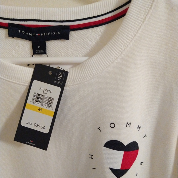 Tommy Hilfiger Womens Heart Logo Comfy Sweatshirt M - Picture 2 of 2